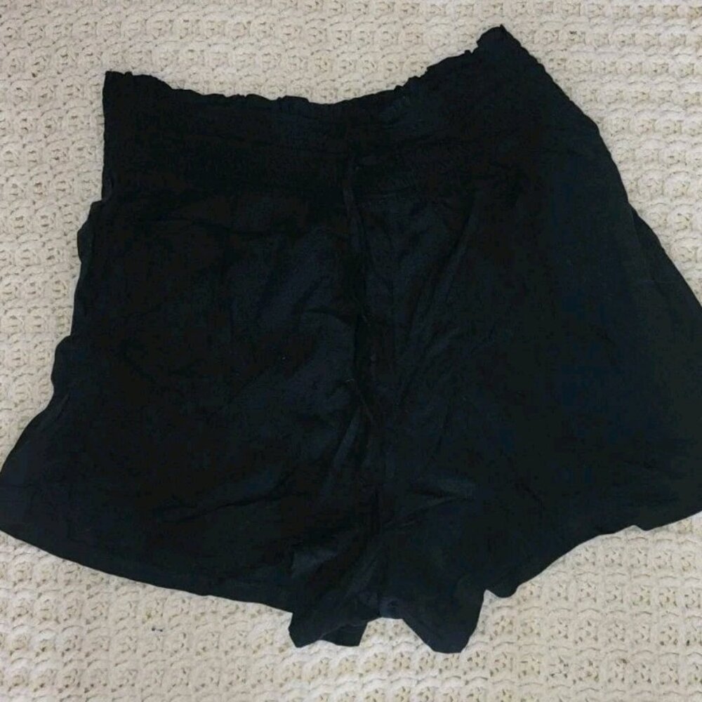 Aeropostale Womens Black Shorts Elastic Waist Pull On Size L